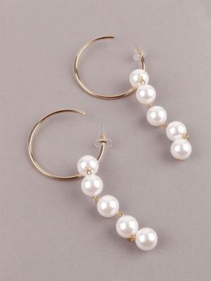white metal drop earring - 18034089 - Standard Image - 3