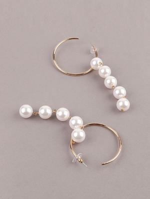 white metal drop earring - 18034089 - Standard Image - 4