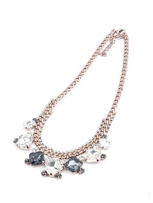 gold chain stones necklace with diamond shaped stones. - 18034312 - Standard Image - 2