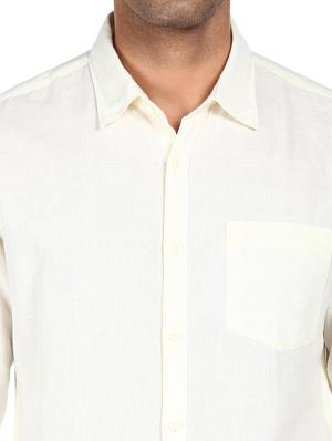 off white solid casual shirt - 18038446 - Standard Image - 6
