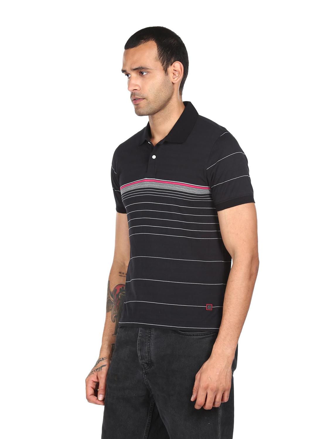 black striped polo t-shirt - 18038572 - Zoom Image - 2
