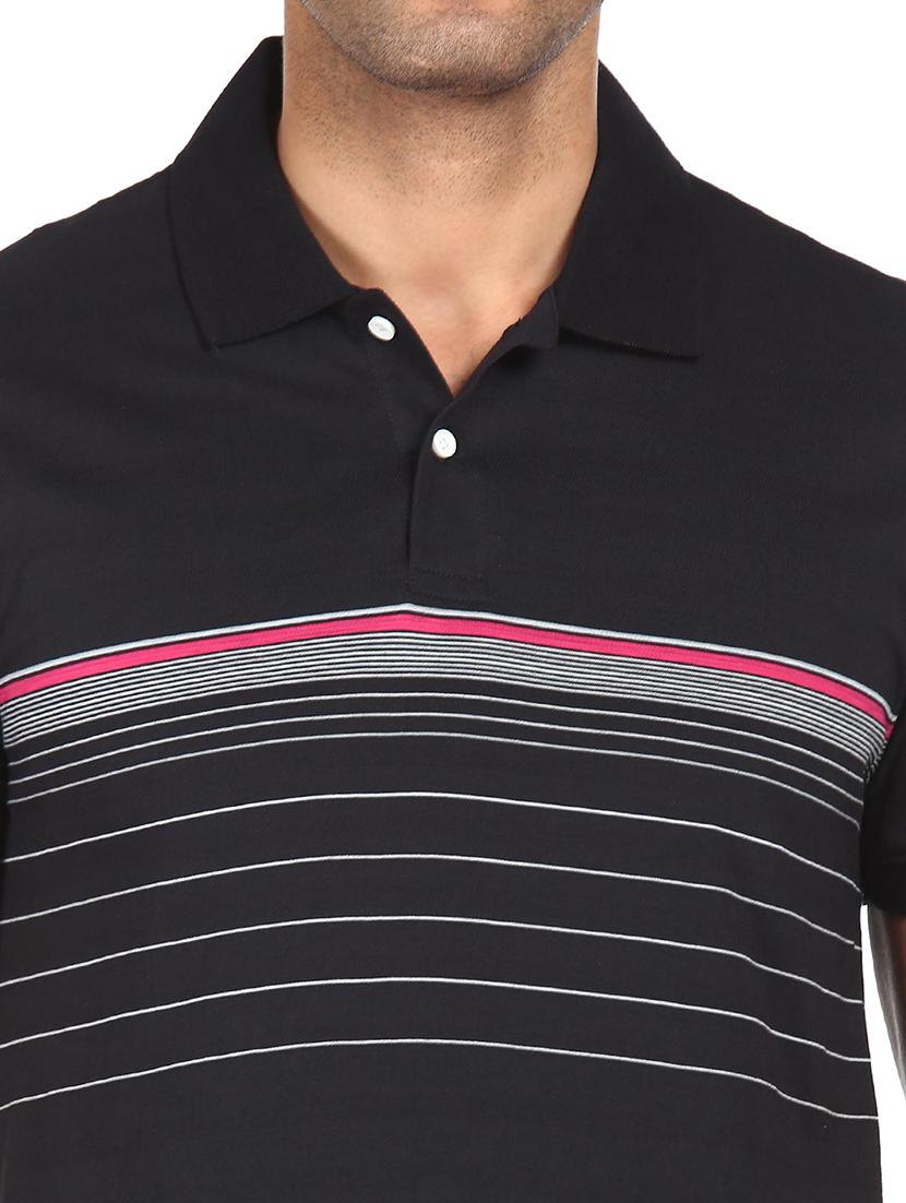 black striped polo t-shirt - 18038572 - Zoom Image - 5