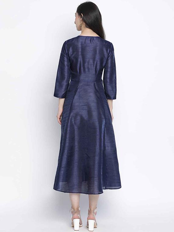 notch neck solid a-line dress - 18039724 - Zoom Image - 5