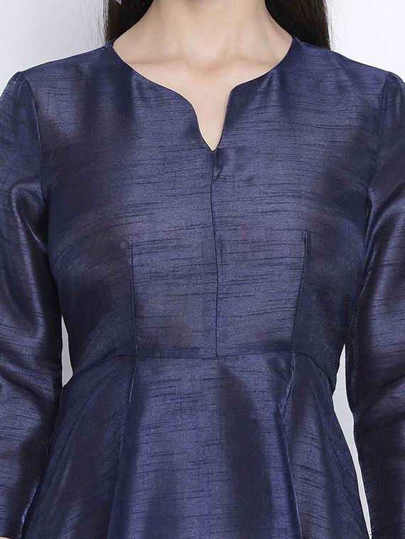 notch neck solid a-line dress - 18039724 - Zoom Image - 6
