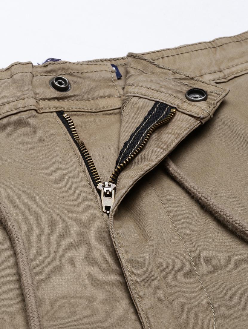 brown solid cargos casual trouser - 18039815 - Zoom Image - 5