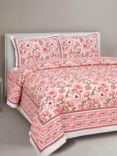 texstylers cotton viscose 220 thread count 90x108 inch double bedsheet with 2 pillow covers - 18040167 - Standard Image - 1