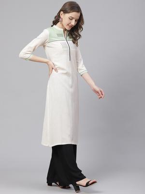 women's embroidered stitched cotton kurta/kurti's bani - 18040924 - Standard Image - 2