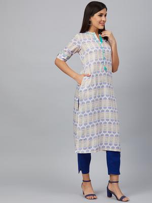 bani women blue straight kurta care - 18040943 - Standard Image - 2