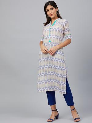 bani women blue straight kurta care - 18040943 - Standard Image - 4