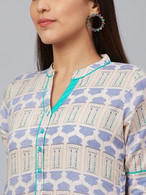 bani women blue straight kurta care - 18040943 - Standard Image - 5