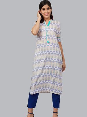 bani women blue straight kurta care - 18040943 - Standard Image - 6