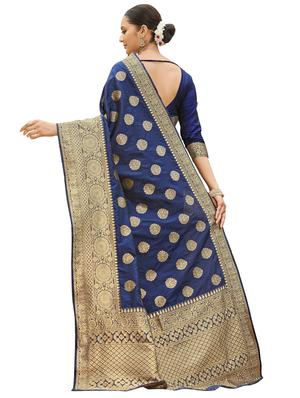 jacquard work woven saree with blouse - 18041176 - Standard Image - 2