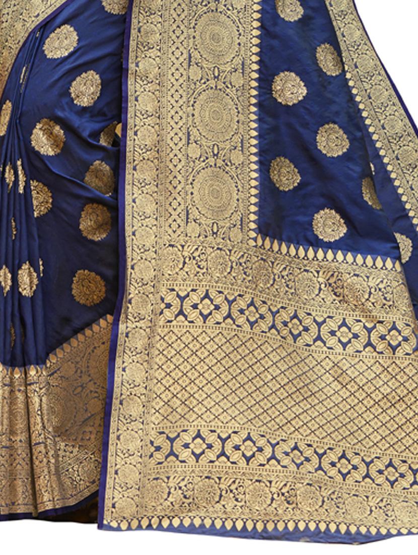 jacquard work woven saree with blouse - 18041176 - Zoom Image - 3