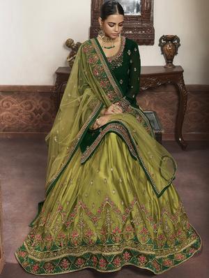 green georgette sharara suits semistitched suit - 18041218 - Standard Image - 3