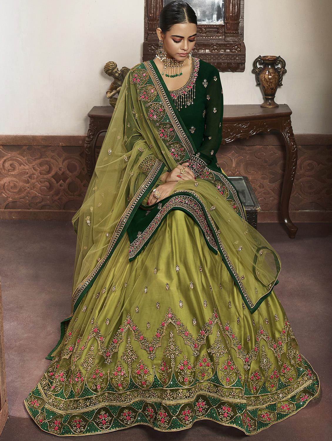green georgette sharara suits semistitched suit - 18041218 - Zoom Image - 3