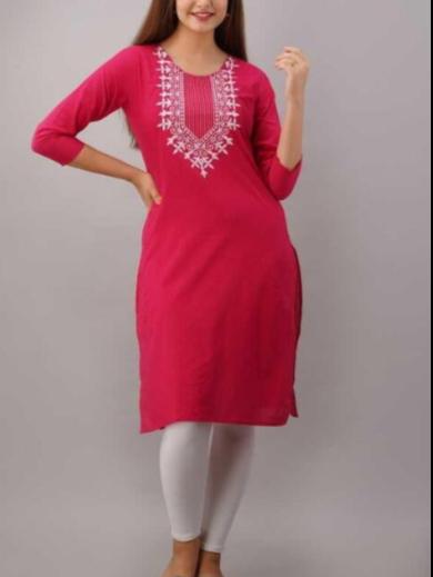 meboo women pink reyon kurti - 18041346 - Zoom Image - 1