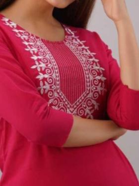 meboo women pink reyon kurti - 18041346 - Zoom Image - 2