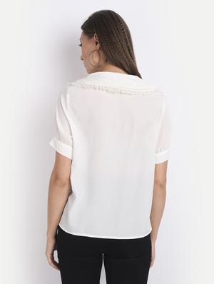 v-neck solid top - 18042061 - Standard Image - 3