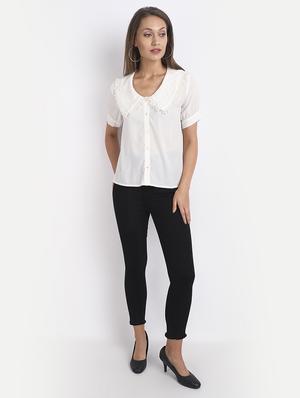 v-neck solid top - 18042061 - Standard Image - 4