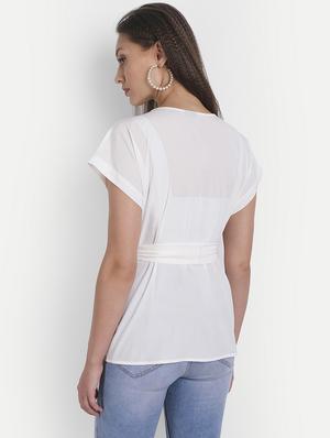 tie front embellished top - 18042066 - Standard Image - 3