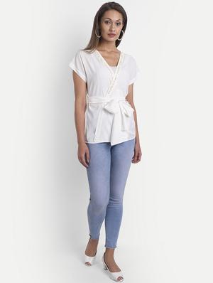 tie front embellished top - 18042066 - Standard Image - 4