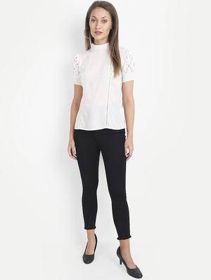 mock neck mesh top - 18042071 - Standard Image - 4