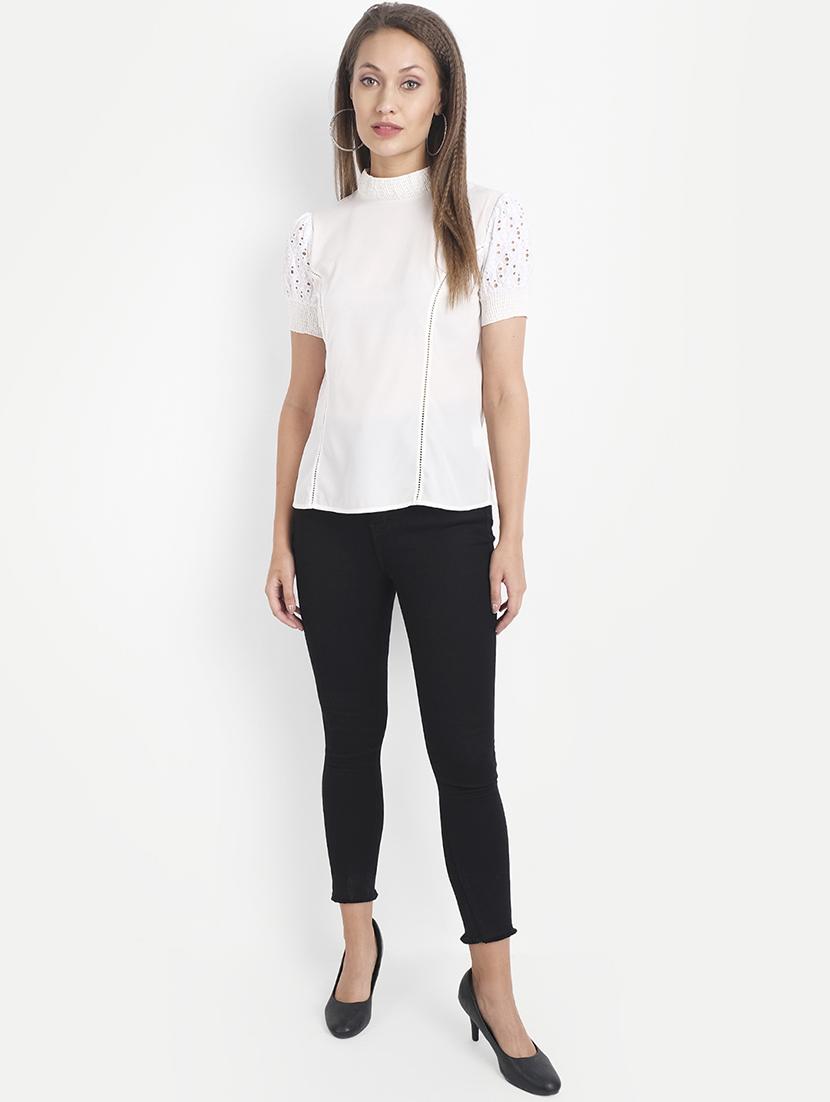 mock neck mesh top - 18042071 - Zoom Image - 4