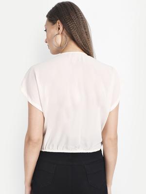round neck embellished crop top - 18042074 - Standard Image - 3