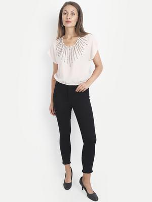 round neck embellished crop top - 18042074 - Standard Image - 4