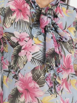 tie up neck floral top - 18042079 - Standard Image - 5