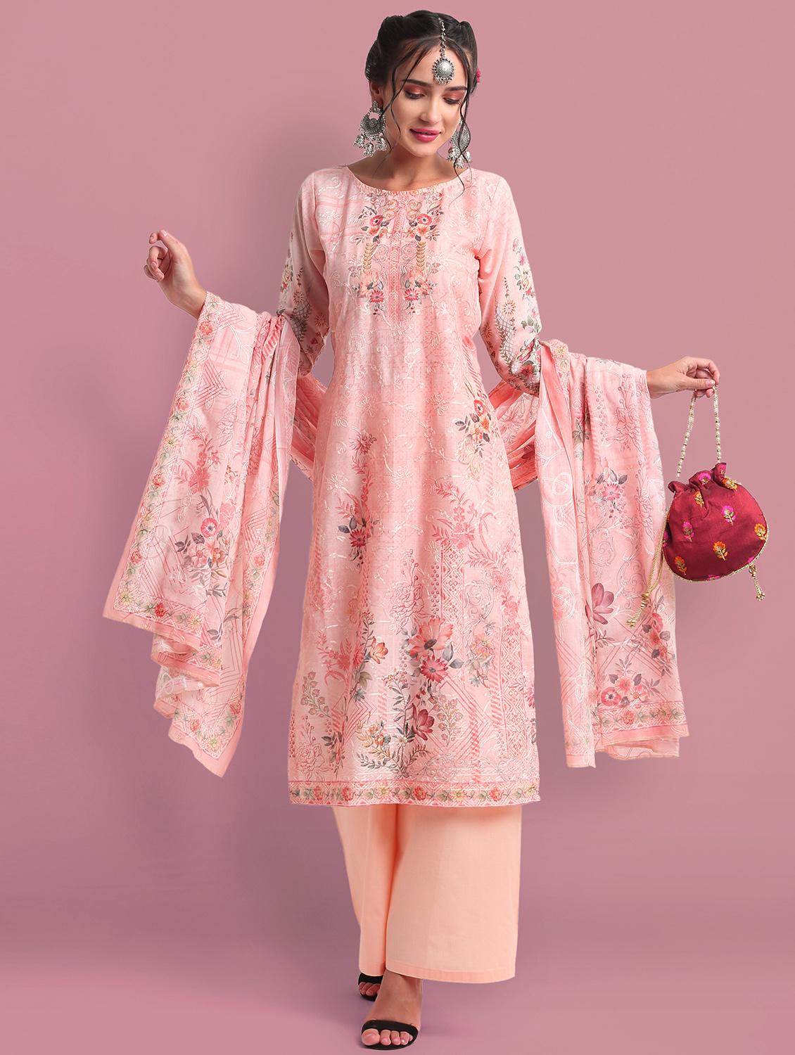 floral unstitched suit - 18042097 - Zoom Image - 2