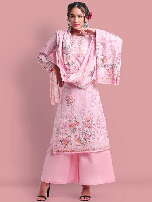 floral printed unstitched suit - 18042098 - Very Small Image - 1