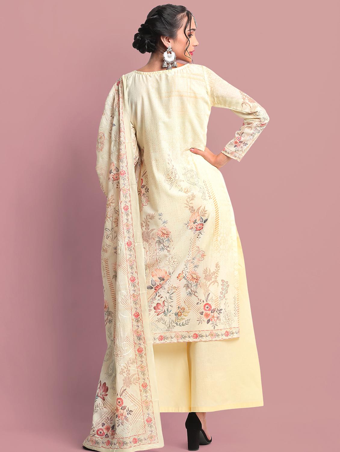 floral printed unstitched suit - 18042099 - Zoom Image - 3