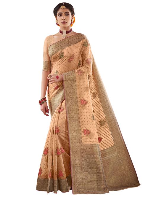self design woven saree with blouse - 18042137 - Standard Image - 1