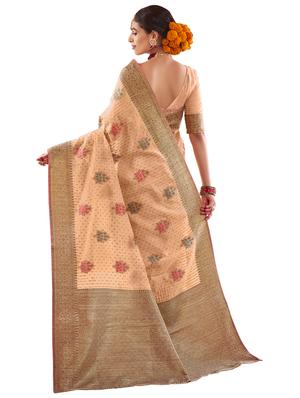 self design woven saree with blouse - 18042137 - Standard Image - 2