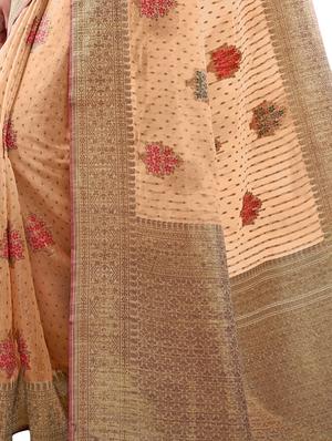 self design woven saree with blouse - 18042137 - Standard Image - 3