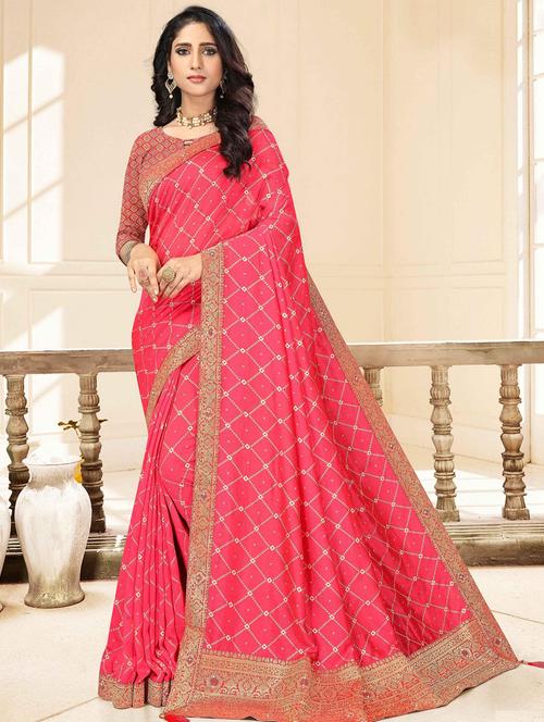 bandhani printed saree with blouse - 18042225 - Standard Image - 1