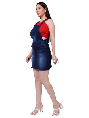 blue solid denim dress - 18042435 - Standard Image - 2