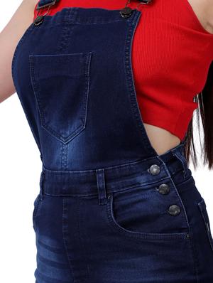 blue solid denim dress - 18042435 - Standard Image - 4