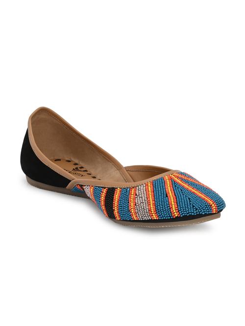 multi colored faux leather slip on jutis & mojaris - 18042441 -  Standard Image - 0