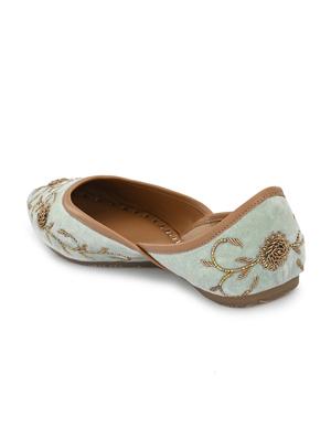 green faux leather slip on jutis & mojaris - 18042443 - Standard Image - 3