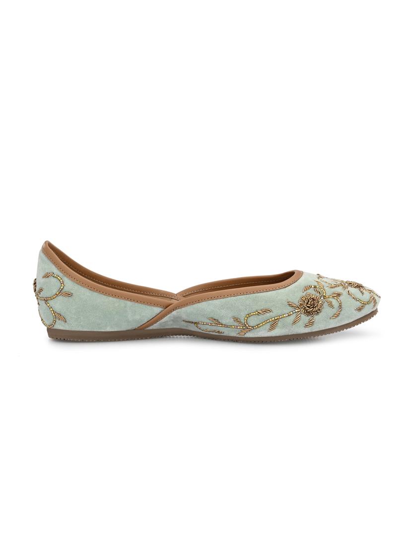 green faux leather slip on jutis & mojaris - 18042443 - Zoom Image - 2