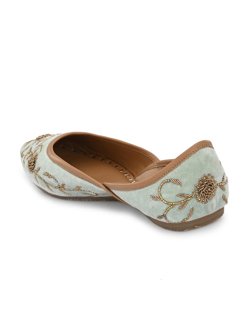 green faux leather slip on jutis & mojaris - 18042443 - Zoom Image - 3