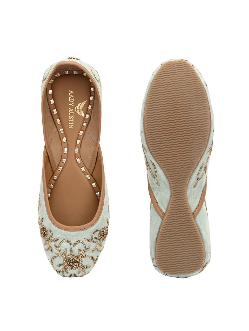 green faux leather slip on jutis & mojaris - 18042443 - Zoom Image - 4