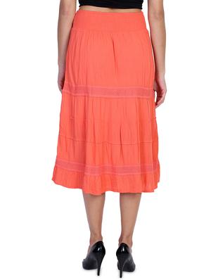 mid rise solid a-line skirt - 18042561 - Standard Image - 3