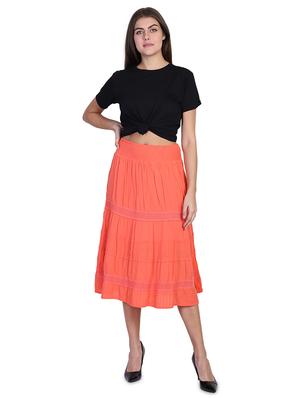 mid rise solid a-line skirt - 18042561 - Standard Image - 4