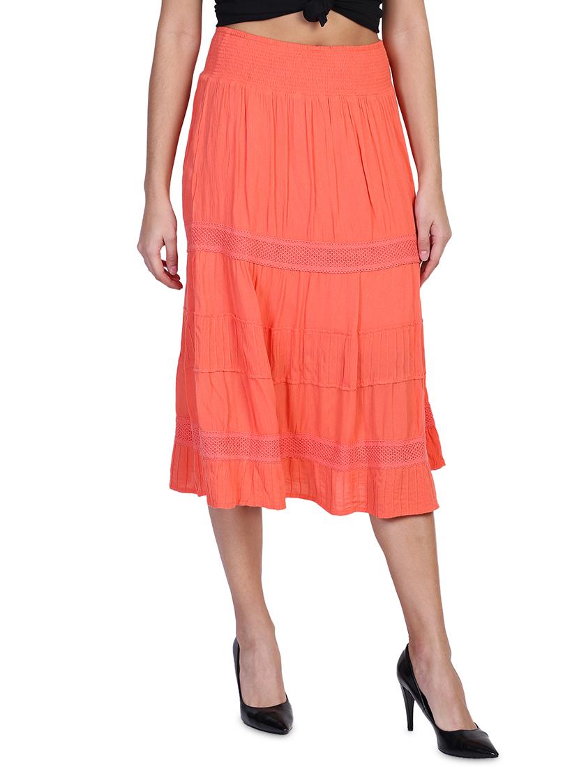 mid rise solid a-line skirt - 18042561 - Zoom Image - 2
