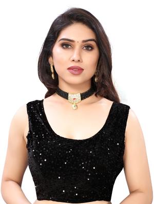 solid ruffled draped saree with blouse - 18042634 - Standard Image - 4