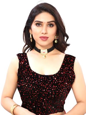 solid ruffled draped saree with blouse - 18042635 - Standard Image - 4