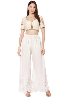 gold cotton embroidered blouse - 18043325 - Standard Image - 4